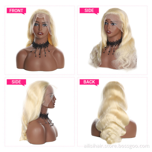 150% 180%  Blonde 613 Lace Frontal Human Hair Wigs For Black Wome Transparent Swiss HD Lace Frontal Human Hair Wigs Blonde 613